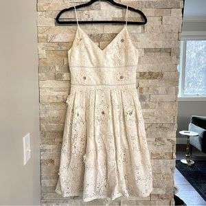 Michael Kors Silk Appliqué and Beaded Dress